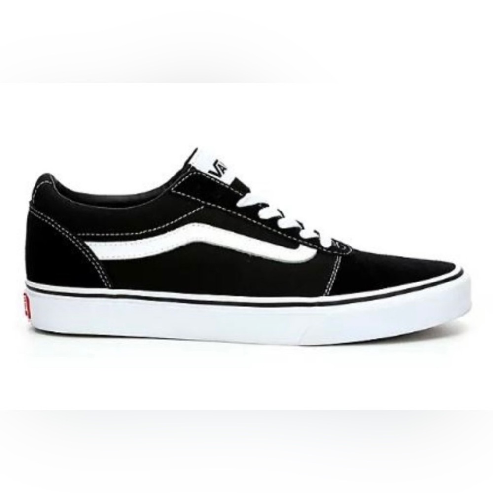 VANS Ward Waffle Low Big Kid size 6 / women’s size 7.5 Black/ White Canvas kicks